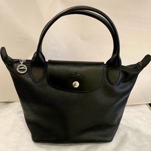 New Longchamp Leather  Mini Bag Le Pliage Cuir Bag In Mini